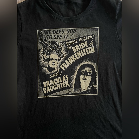 Bride Of Frankenstein& Draculas DaughterVintage Movie Poster T Shirt|Black|S - Picture 3 of 5